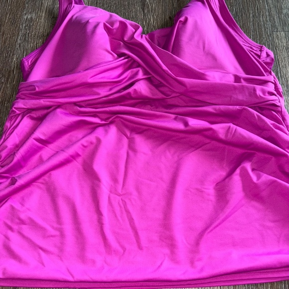 Lands End Wrap Front Underwire Tankini Top Sz 16 - Picture 5 of 10
